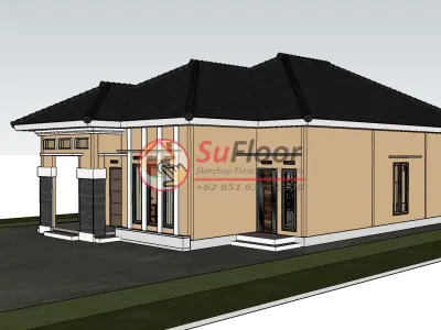 House 9x16m code 453- Sketchup 3D model 3D model 3D model