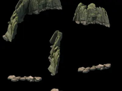 Pool side - stone 01 3D model