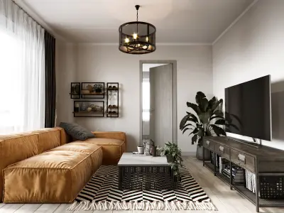 Loft interior scene 3D model