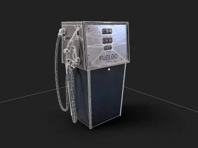 Vintage Gas Pump Dispenser 70s 80s Low-poly 3D model