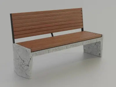 Bench and urn 3D model