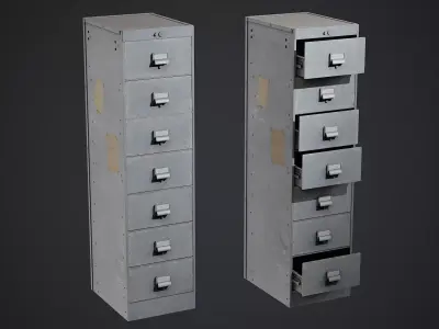 Metal Cabinet - PBR Texture Low-poly 3D model