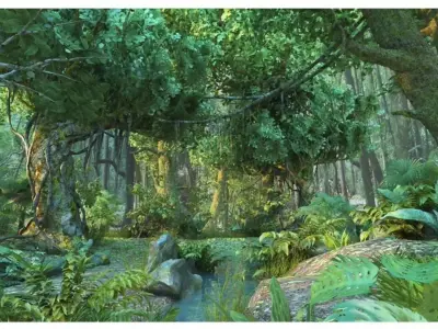 Tropical Rainforest Scene 3D model