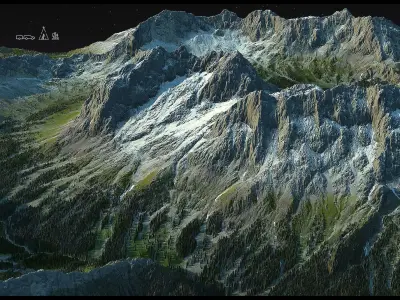 Italian Alps World machine mesh 3D model