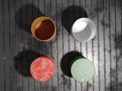 Industrial Oil Barrels - Set of 4 3D model