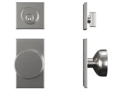 Tumalo Nickel Single Square Deadbolt 3D model