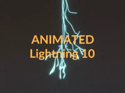 Animated Lightning v10 Low-poly 3D model