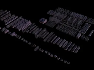 METAL STRIP Kitbash Low-poly 3D model