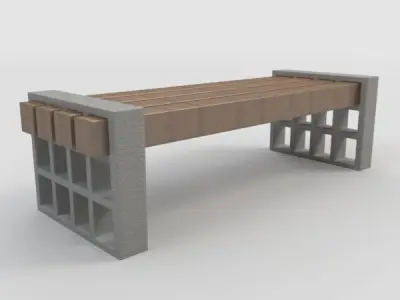 Outdoor Bench-1 3D model
