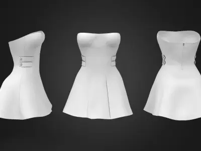 Leather Bustier Dress Low-poly 3D model