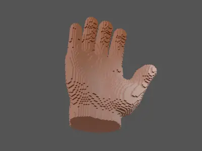 Voxel Style Hand v1 004 3D model