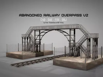 Abandoned Railway Overpass v3 3D model