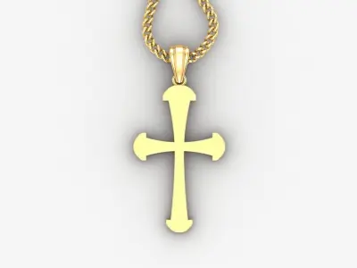 Light Gold 18K Cross Pendant 1CP050 3D print model purchase