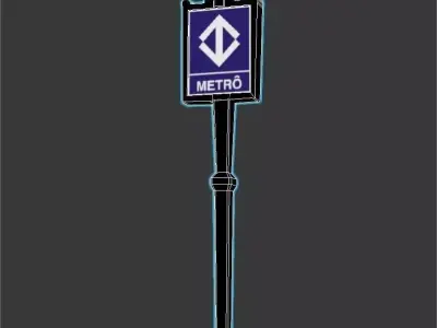 Brasil metro Signal panel  Free low-poly 3D model