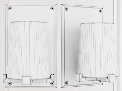 Restoration Hardware PAUILLAC SCONCE Fabric shade and Nickel 3D model