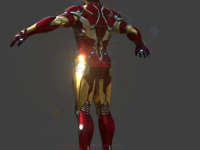 Rigged Iron Man Tony Stark Model 3D Blender OBJ FBX Low-poly 3D model