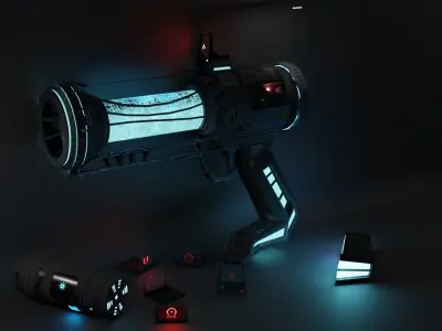 Sci-Fi Pistol 1 Low-poly 3D model