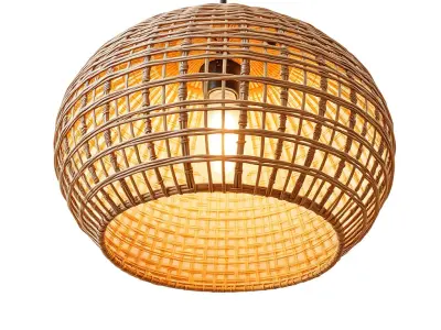 Rattan Pendant Light Model Pack Low-poly 3D model