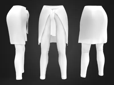 Leggings With Wrapped Around Shirt Low-poly 3D model