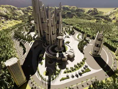 modern city- urban 3D model 2