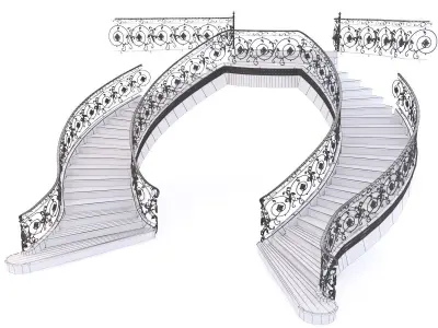 classical staircase 3 3D model