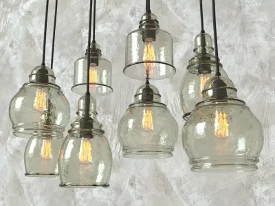 Paxton Glass 8-Light Pendant 3D model
