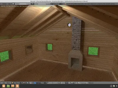 blockhouse log cabin plans 3D model