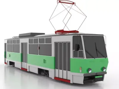 Tatra T7B5 Low Low-poly 3D model