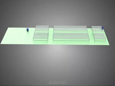 LARGE NFT FIELD AEROPONIC HYDROPONIC LAYOUT ARRAY ROW PLANT FARM 3D model