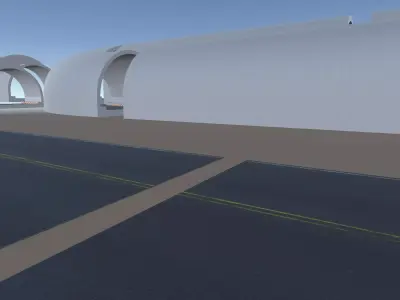 Modular Tunnel Low-poly 3D model