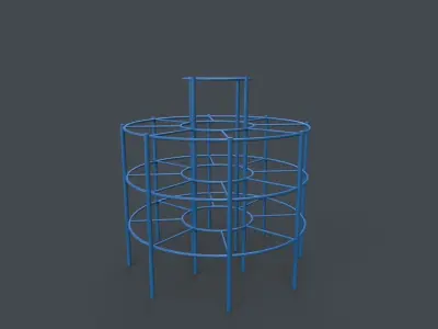PBR Outdoor Playground Steel Climbing Bars B Low-poly 3D model