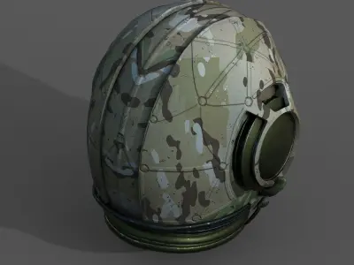 Gas mask helmet 3d model scifi military combat soldier armor  Low-poly 3D model