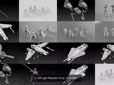 Old Light Republic Army 3D Model Pack