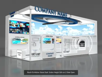 3 Exhibition Stand Stall Booth 3D model 3D Model Collection 3D Model Pack