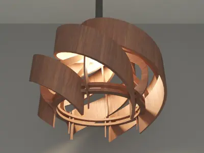Wooden Lamp Shade 3D model