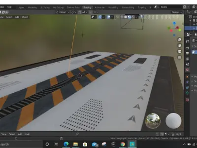 scifi-floor orange and stripe 3D model