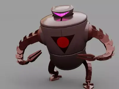 PIXAR VILLAIN ROBOT rigged - animated character 3D model