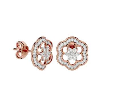 Light Minimalist Diamond Ring Earrings Pendant Set 3D print model