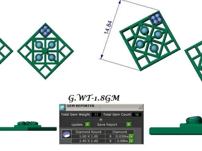 Light wt Women Diamond Earrings  3D print model