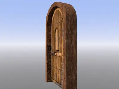 Dungeon Door castle or protected entryway Low-poly 3D model