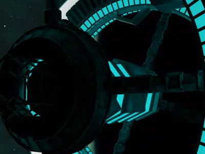 3D Sci-fi Space Station Low-poly 3D model