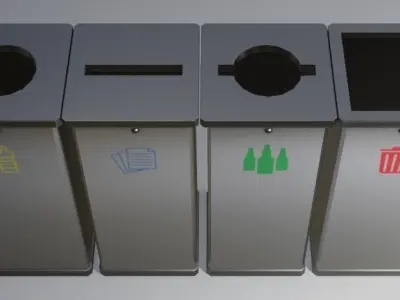 Recycle Bin Low-poly 3D model