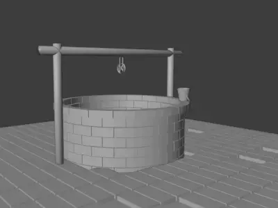 Low polly well model for games Free low-poly 3D model