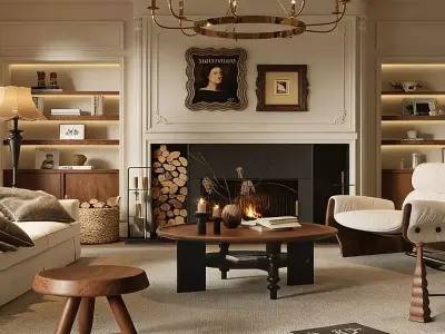 French Retro Style 3D model