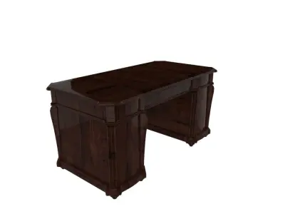 Ornate Office Desk Table Low-poly 3D model
