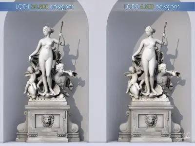 Fountain of Venus Low-poly 3D model