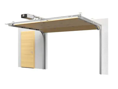 Sectional gates Hormann Wood open and closed 3D model