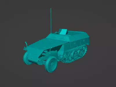 1-32 scale Sd Kfz 250-1 Neu Halftrack Armored Personnel Carrier Free 3D model