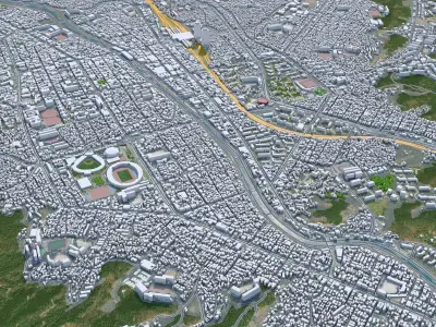 Daejeon Downtown South Korea Low-poly 3D model
