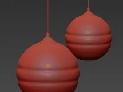 Blown Glass Clear Band Pendant 3D model